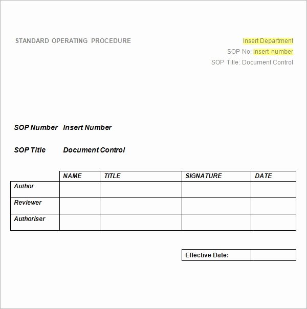 Procedure Templates Word New 22 Sample sop Templates Pdf Doc