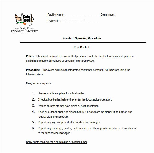 Procedure Templates Word Unique 13 Standard Operating Procedure Templates Pdf Doc