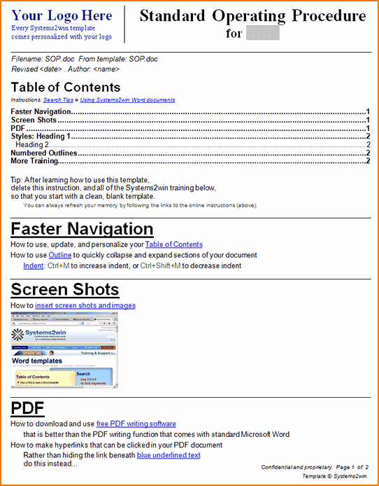 Procedure Templates Word Unique 4 Procedure Template Word