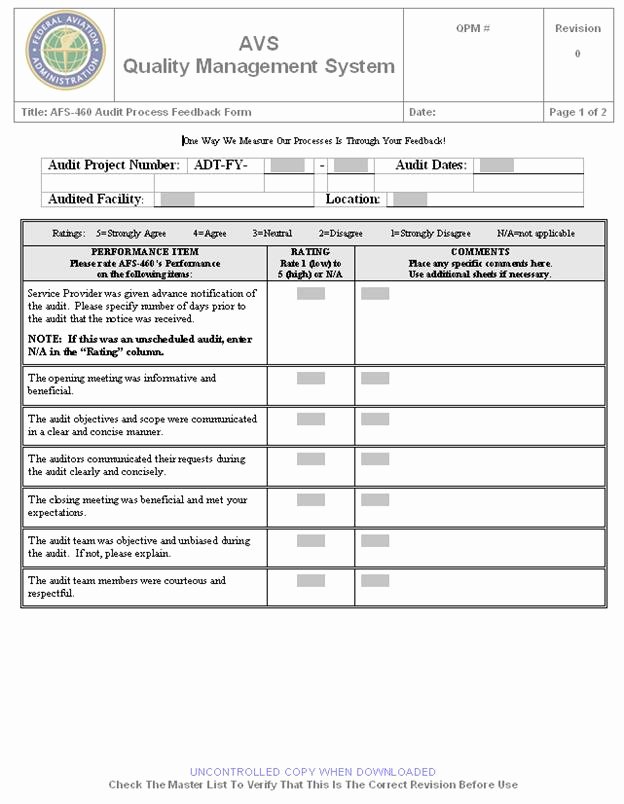 Process Audit Template Inspirational order Fs 8260 57 Oversight Of Third Party Instrument