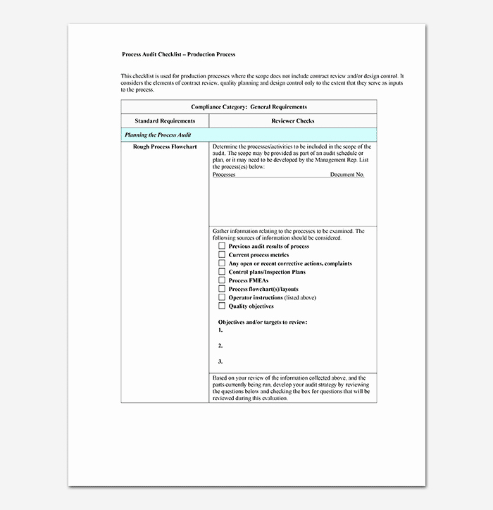 Process Audit Template Inspirational Process Checklist Template 20 Editable Checklists