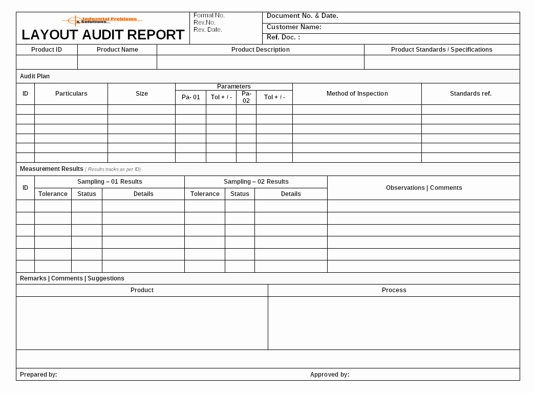 Process Audit Template Luxury Layout Audit Documents Product Process Audit