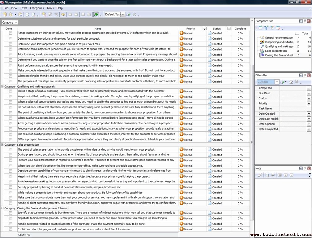 Process Audit Template Luxury Sales Process Checklist to Do List organizer Checklist