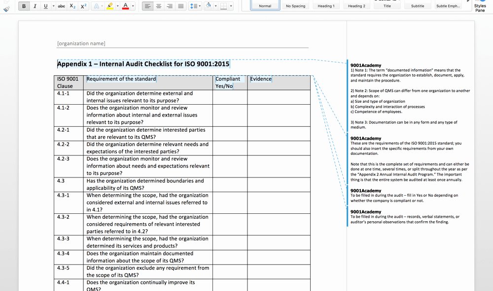 Process Audit Template Unique iso 9001 2015 Internal Audit toolkit