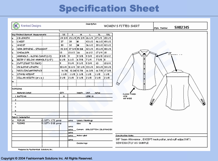 Product Spec Sheet Template Beautiful Tech Pack or Spec Sheet is All the Information You Ll Use