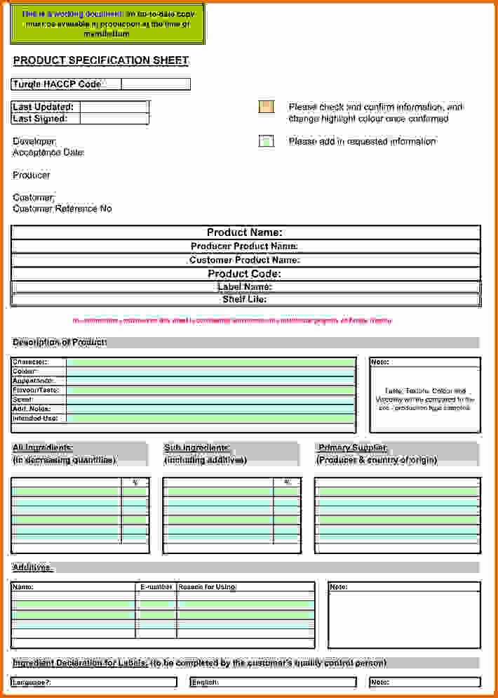 Product Spec Sheet Template Best Of 1 Spec Sheet Templatereference Letters Words