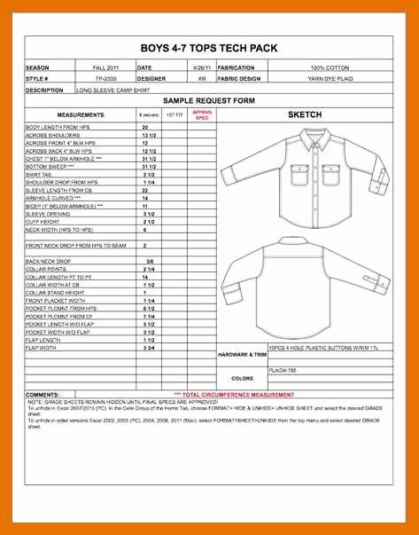 Product Spec Sheet Template