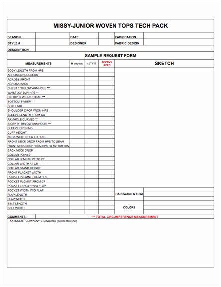 Product Spec Sheet Template Lovely Fashion Apparel Tech Pack Templates My Practical Skills