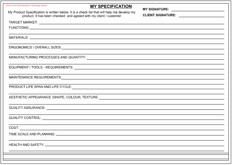 Product Spec Sheet Template Unique 5 Free Specification Sheet Templates Word Excel Pdf