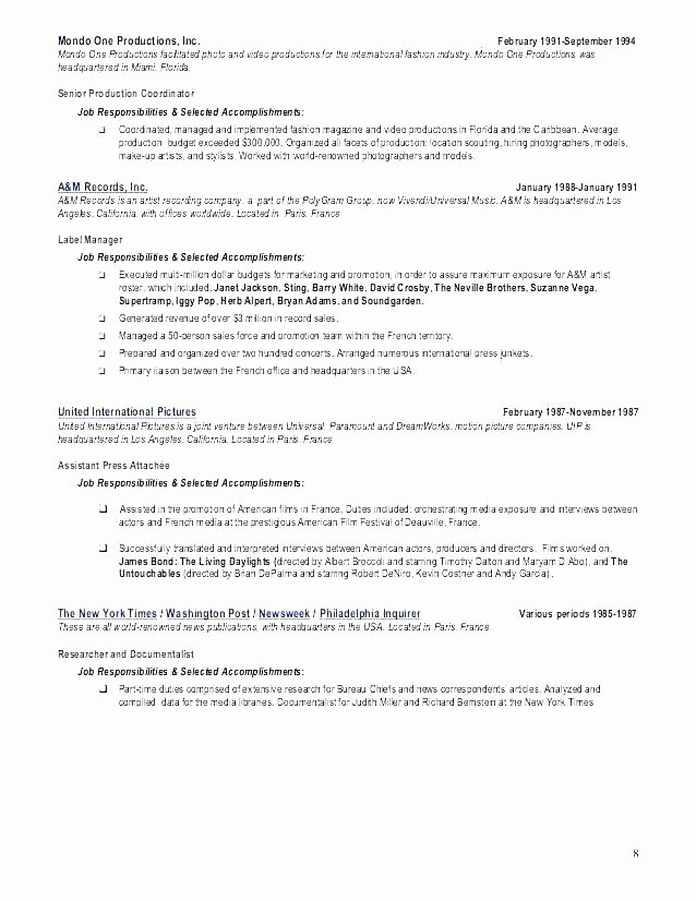 Production assistant Resume Examples Inspirational 11 12 Production assistant Resume Examples