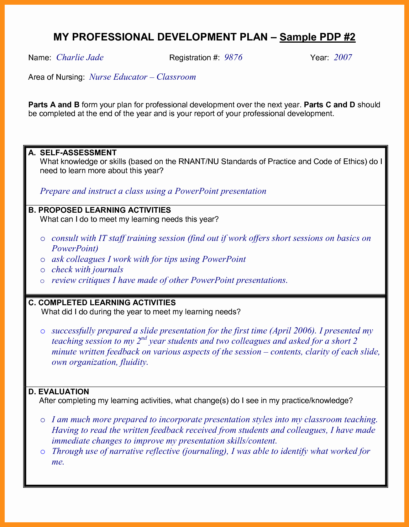 Professional Development Plan for Teachers Examples Elegant 9 10 Professional Development Plans Examples