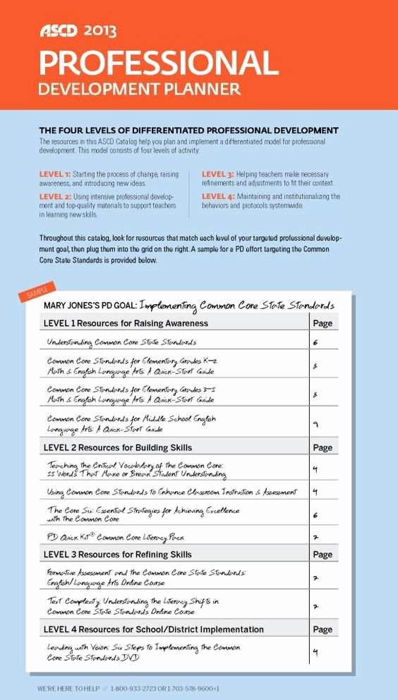 Professional Development Plan for Teachers Examples Elegant ascd 2013 Professional Development Planner