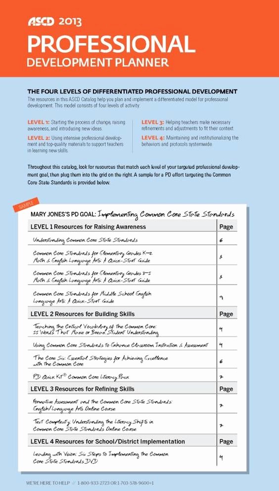 Professional Development Plan for Teachers Examples Elegant ascd 2013 Professional Development Planner