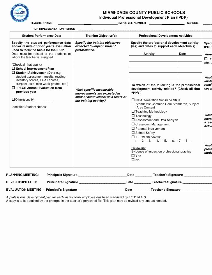 Professional Development Plan for Teachers Examples Fresh Ipdp