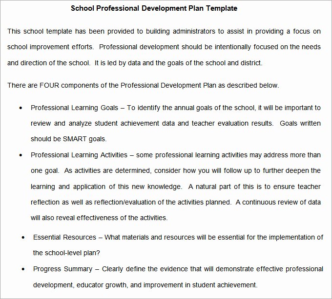 Professional Development Plan for Teachers Examples Luxury School Development Plan 9 Free Word Google Docs Pages