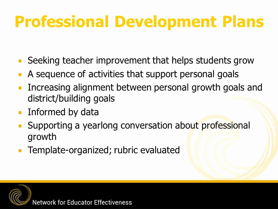 Professional Development Plan for Teachers Template Awesome Network for Educator Effectiveness Ppt