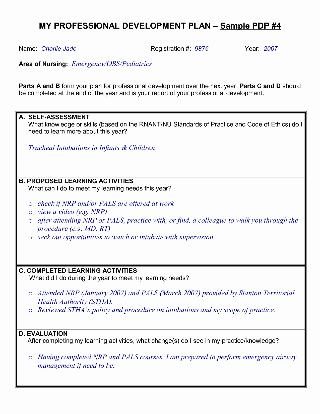 Professional Development Plan for Teachers Template Unique Sample Professional Development Plan