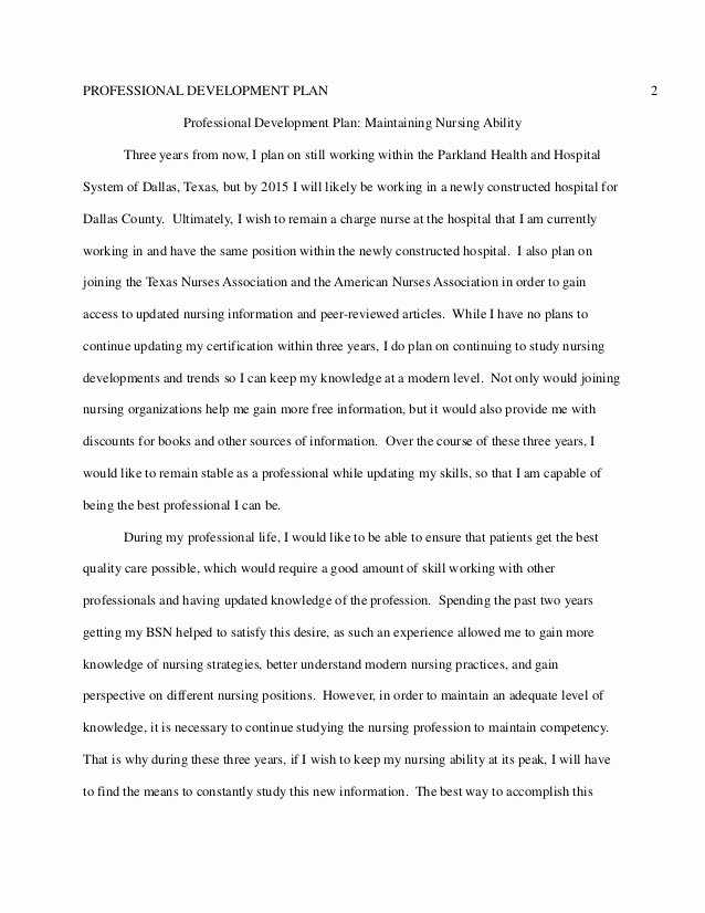 Professional Development Plan Sample Awesome Sheeja Cherian Bsn 449 assignment 8