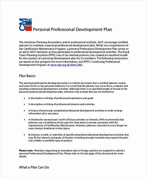 Professional Development Plan Sample New Professional Development Plan Sample 13 Examples In