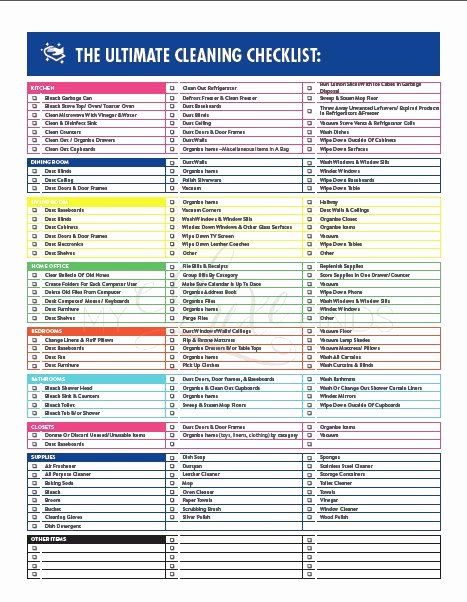 Professional House Cleaning Checklist Printable Awesome the Ultimate House Cleaning Checklist Printable Pdf