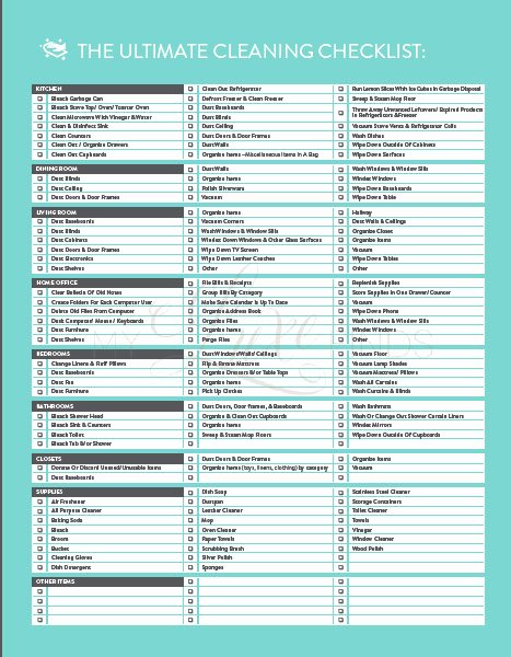 Professional House Cleaning Checklist Printable Elegant the Ultimate House Cleaning Checklist Printable Pdf
