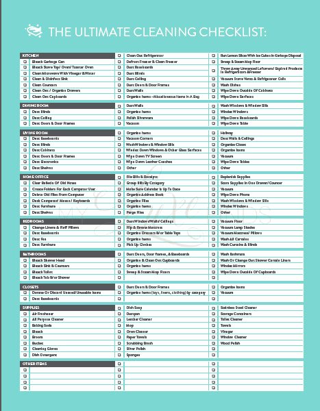 Professional House Cleaning Checklist Printable Elegant the Ultimate House Cleaning Checklist Printable Pdf