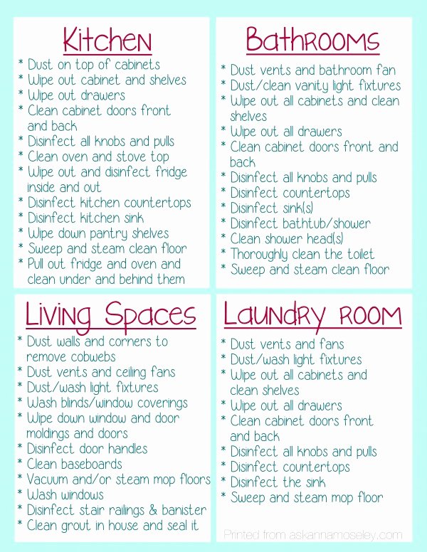 Professional House Cleaning Checklist Printable Lovely Clean Your House before You Move In Free Printable ask