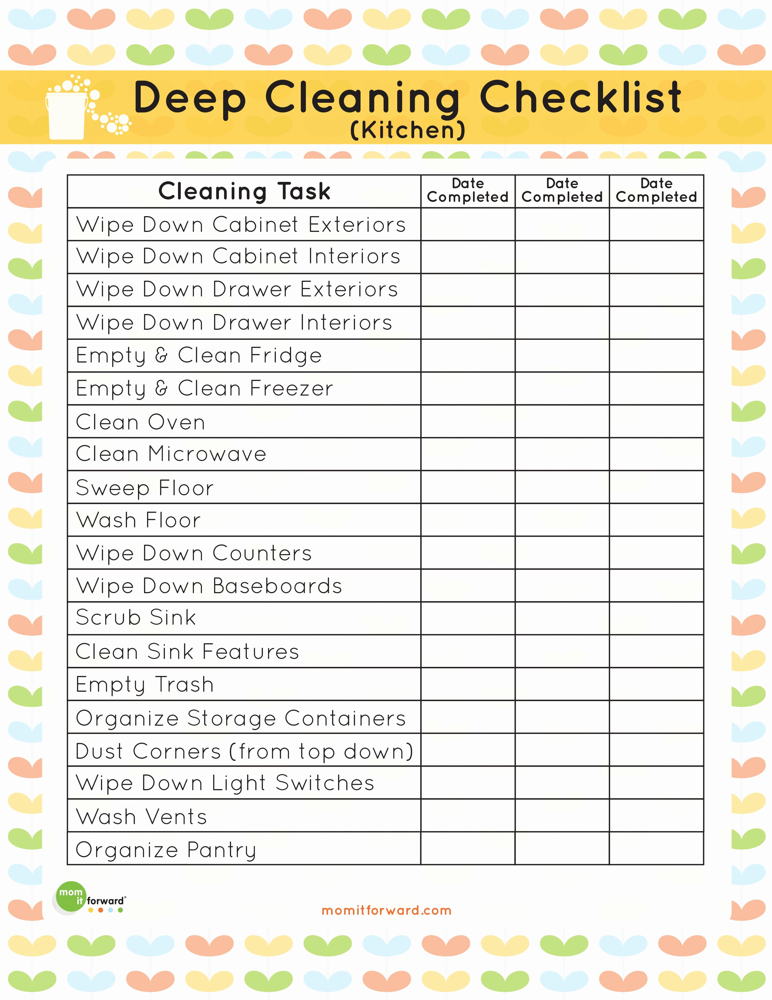 Professional House Cleaning Checklist Printable New Printable Kitchen Cleaning Checklist Mom It forwardmom