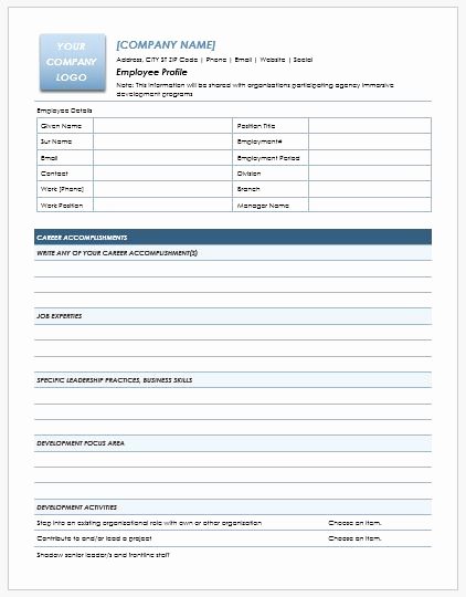 Profile Template Word Best Of Editable Employee Profile Template for Ms Word
