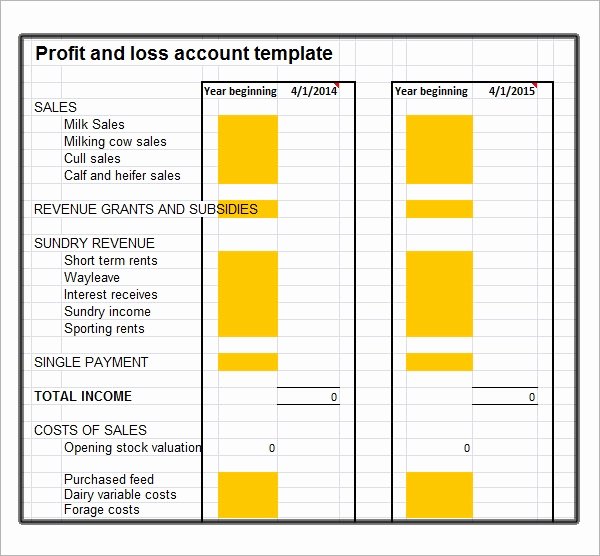 Profit and Loss Template for Self Employed Luxury Profit and Loss Template 20 Download Free Documents In