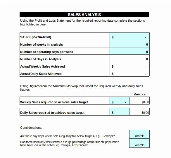 Profitability Analysis Template Beautiful Sales Analysis Template 10 Free Word Excel Pdf format