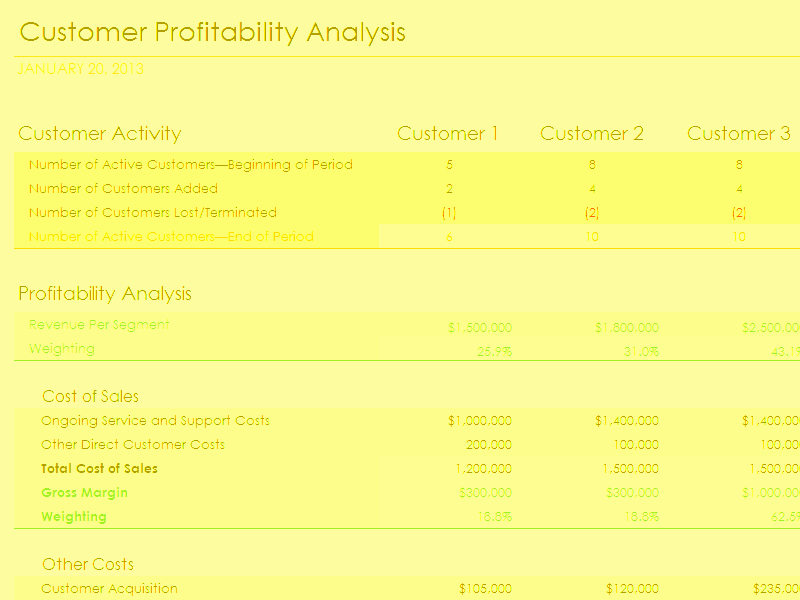 Profitability Analysis Template Best Of Download Customer Profitability Analysis with Summary