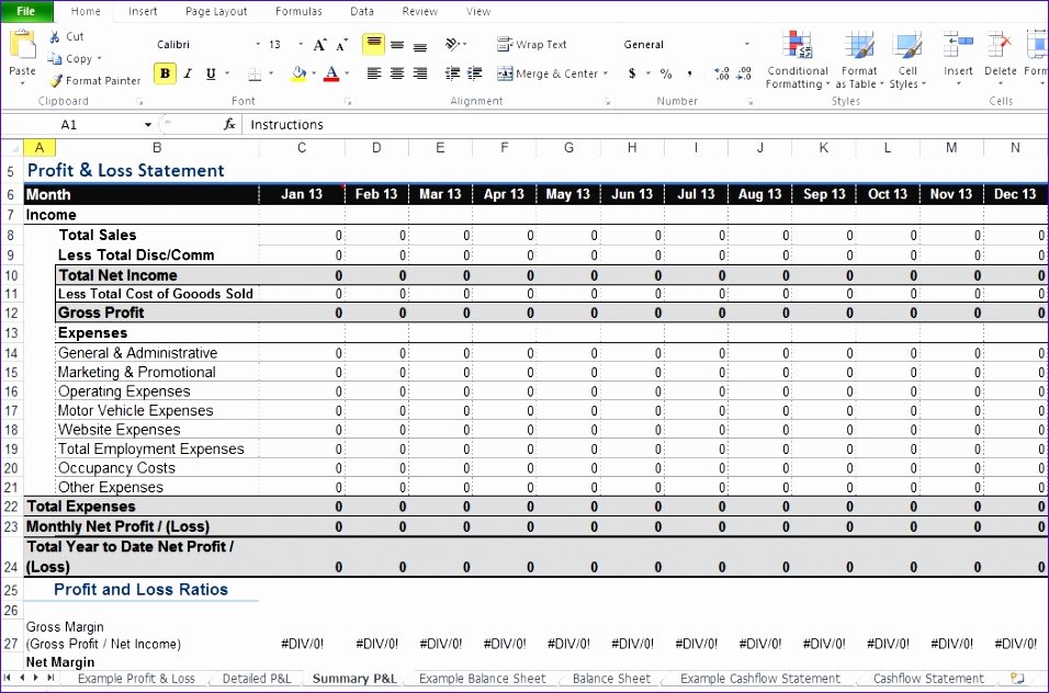 Profitability Analysis Template Elegant 9 Excel Profit and Loss Template Exceltemplates