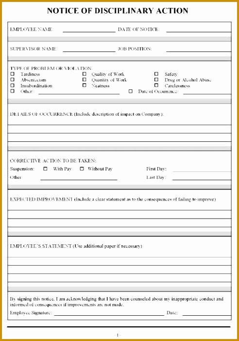 Progressive Discipline form Template Luxury 6 Progressive Discipline form Template