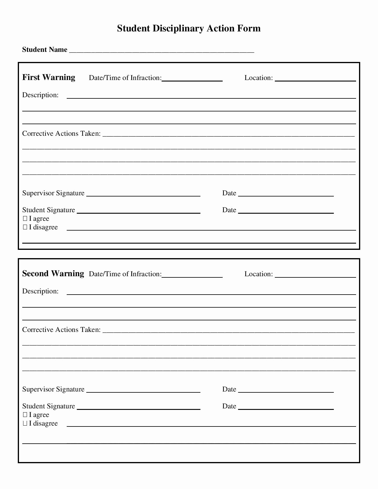 Progressive Discipline form Template Unique 30 Action form Templates