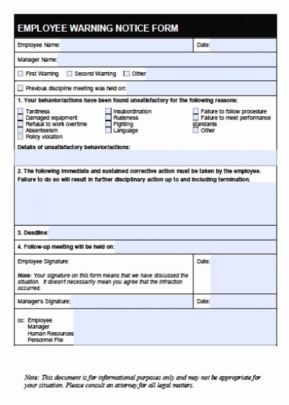 Progressive Discipline form Template Unique Download Employee Write Up forms