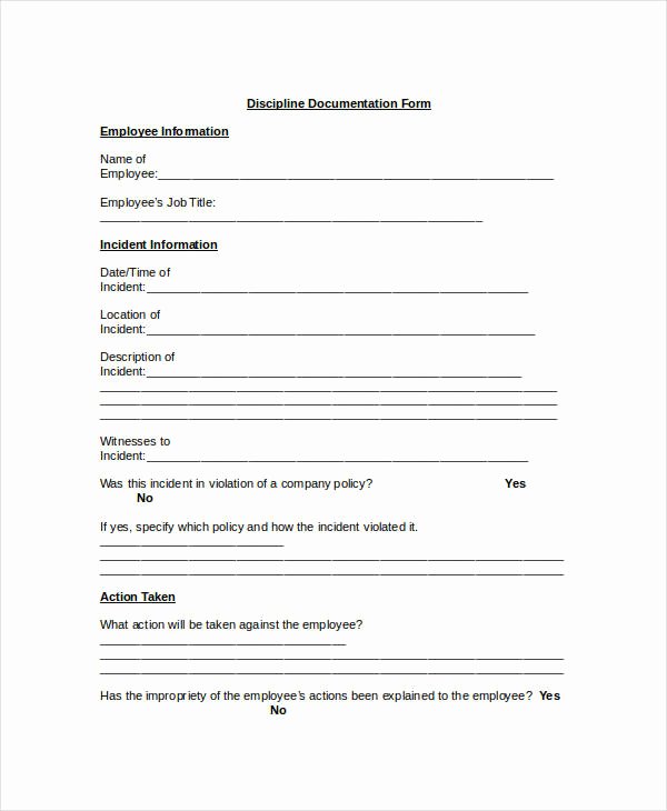 Progressive Discipline Template Best Of Employee Discipline form 6 Free Word Pdf Documents