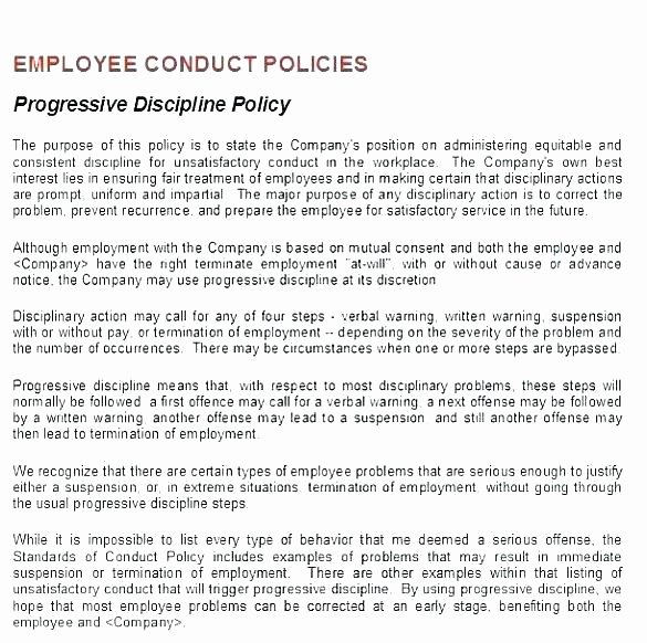 Progressive Discipline Template Elegant Employee Disciplinary Discipline form Word Document Action
