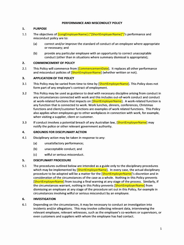 Progressive Discipline Template Fresh Hr Advance