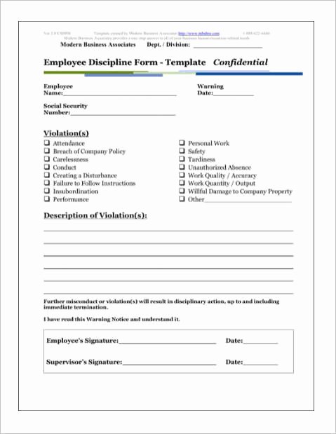 Progressive Discipline Template Unique Employee Discipline form
