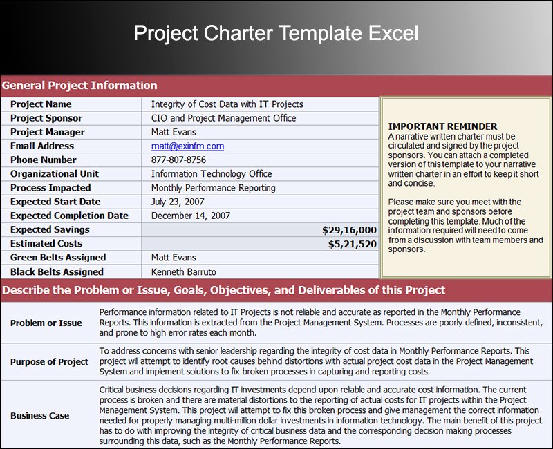 Project Charter Template Excel Awesome 8 Project Charter Templates Free Word Pdf Excel formats