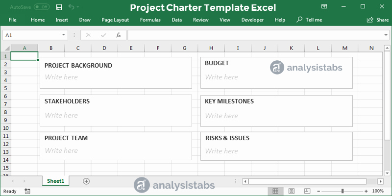 Project Charter Template Excel Lovely Project Charter Template Excel Analysistabs Innovating
