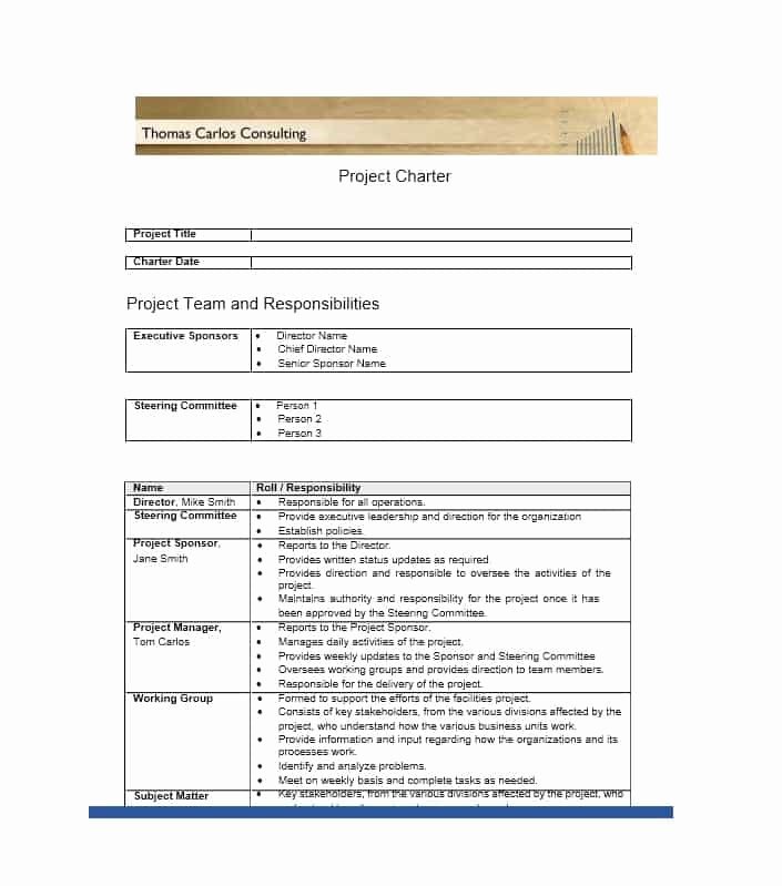 Project Charter Template Excel New 10 Project Charter Templates