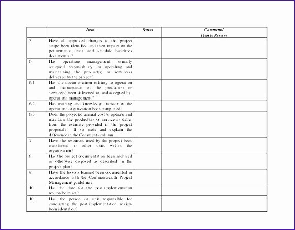 Project Closeout Checklist Sample Awesome 5 Project Status Excel Template Exceltemplates