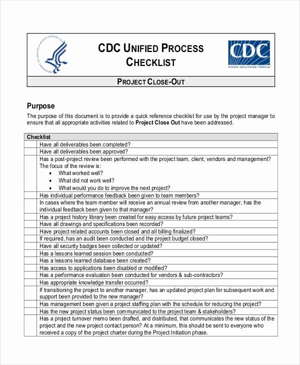 Project Closeout Checklist Sample Beautiful 48 Checklist Templates Examples &amp; Samples