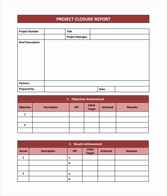 Project Closeout Report Example Inspirational Project Closure Report Template 11 Documents In Pdf Word