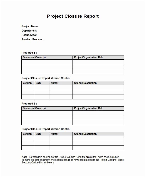 Project Closeout Report Example Unique 32 Report Templates Free Sample Example format