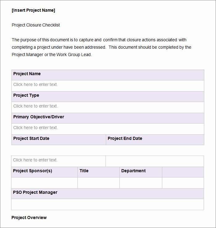 Project Closeout Report Template Best Of Project Checklist Template 12 Free Word Pdf Documents