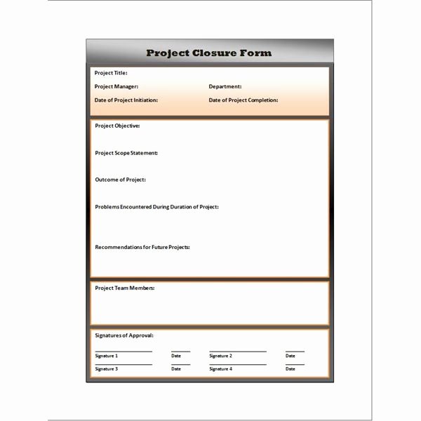 Project Closeout Report Template Fresh Free Project Closure Report form Download and Use for
