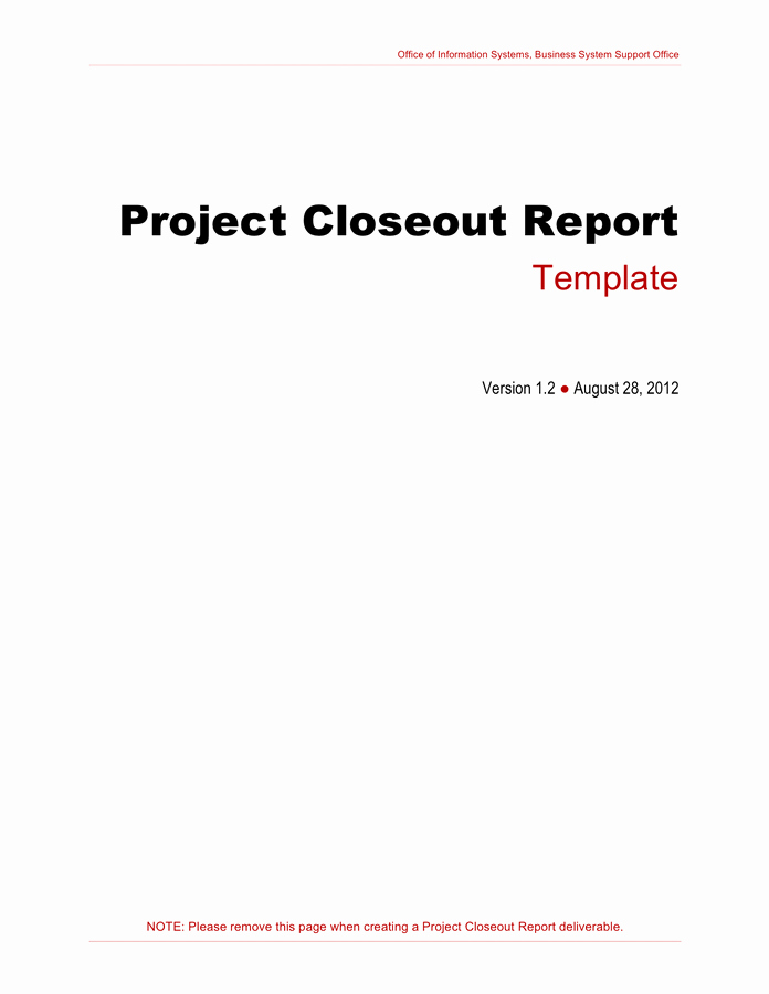 Project Closeout Report Template Lovely Project Closeout Report Template In Word and Pdf formats
